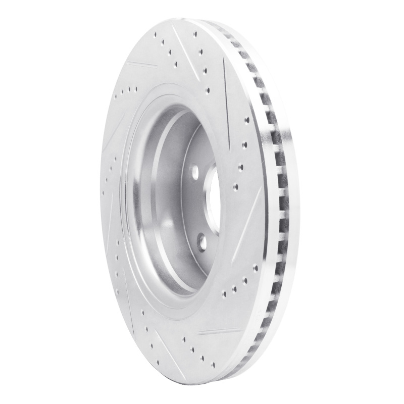 Dodge Ram 1500 Brake Rotor (1) - Front Left - R1 Concepts - Drilled & Slotted - Silver - `04-`06